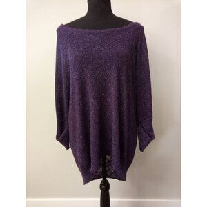 Jennifer Lopez Purple Scoop Neck Sweater Size 0X